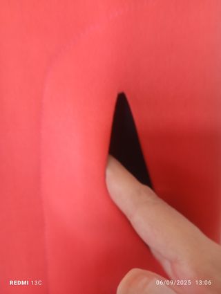 Vestido Riu vermelho e preto manga cava