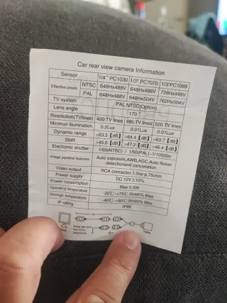 Pantalla para el coche con cámara trasera