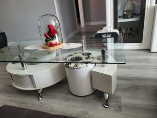 Mesa de centro moderna cristal y metal