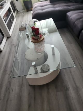 Mesa de centro moderna cristal y metal