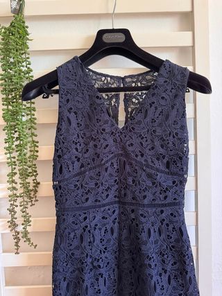 Vestido Massimo Dutti encaje azul a estrenar 