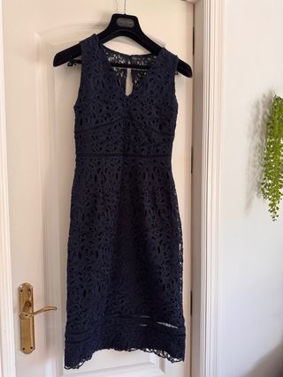 Vestido Massimo Dutti encaje azul a estrenar 