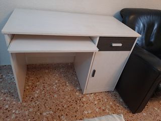 Escritorio madera blanco y marrón