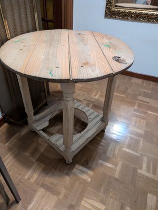 Mesa camilla redonda con cristal