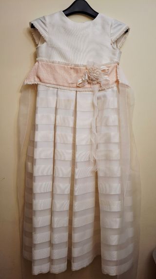 Traje Comunión Niña Tizas Blanco y Rosa