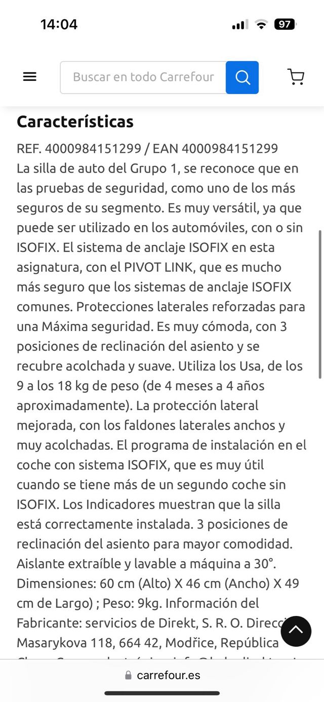 Silla coche Romer buen estado