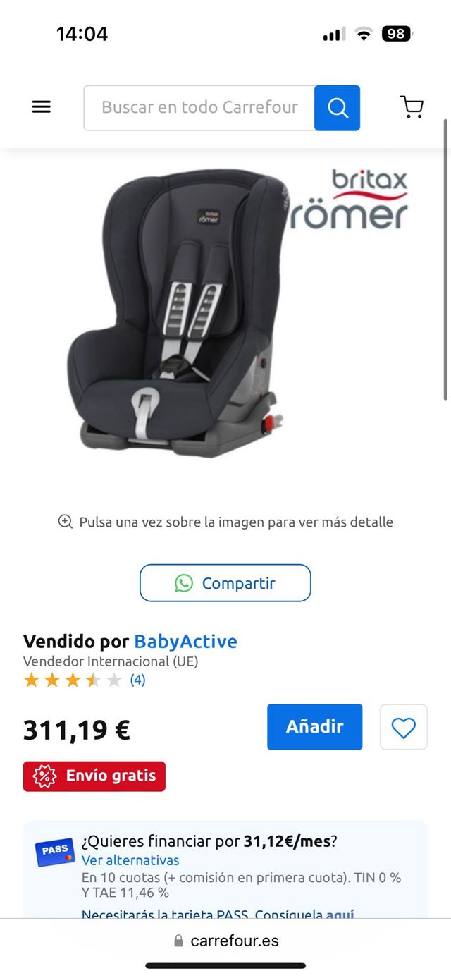 Silla coche Romer buen estado