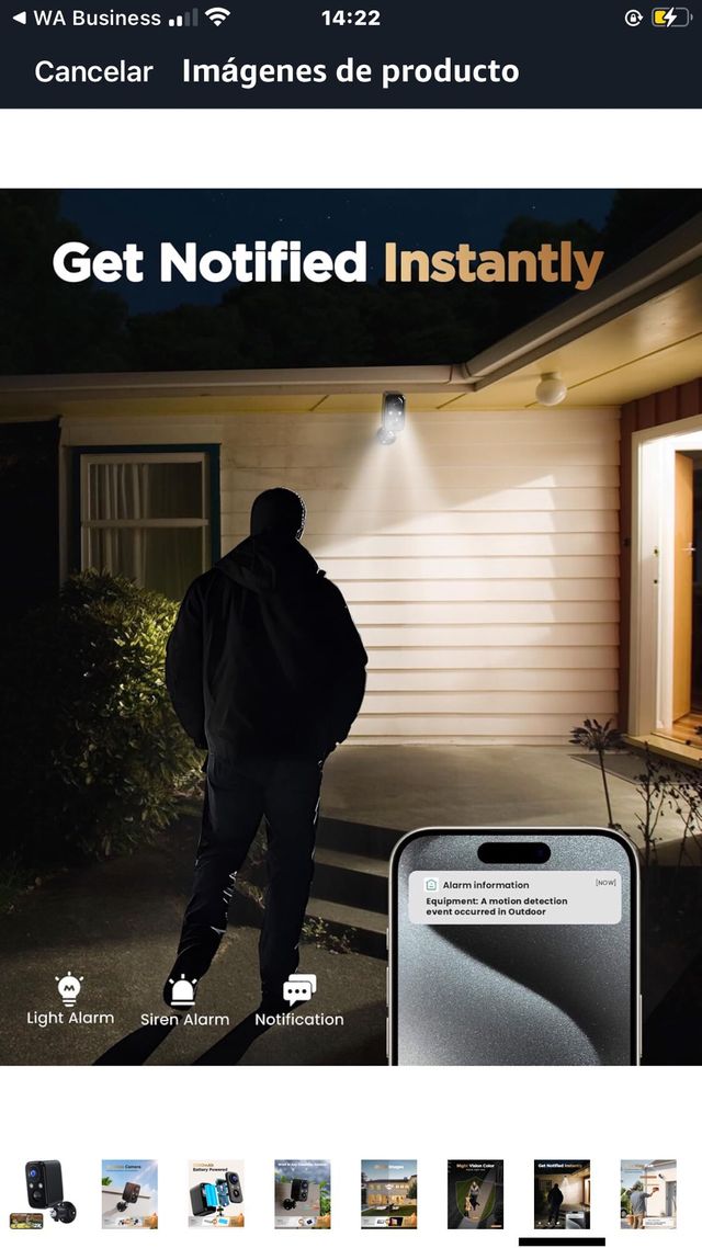 Cámara Vigilancia WiFi 2K Interior/Exterior