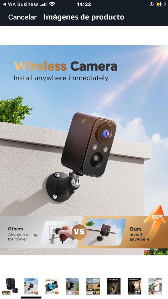 Cámara Vigilancia WiFi 2K Interior/Exterior