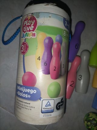 Juguetes de madera para enhebrar y 2 mas
