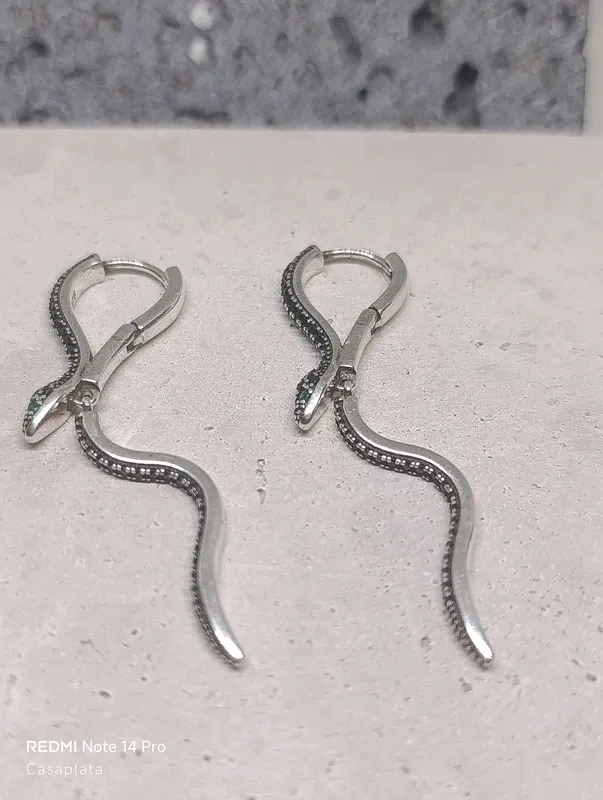 Pendientes "Serpientes" Plata S925. CH119
