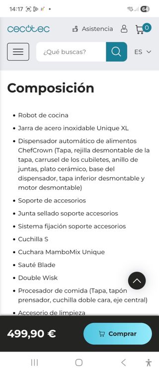 Robot Cocina Mambo Cecotec Unique con CHEFCROWN 