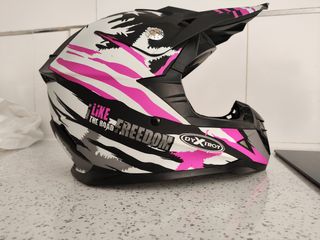 Casco Motocross Infantil Negro/Rosa
