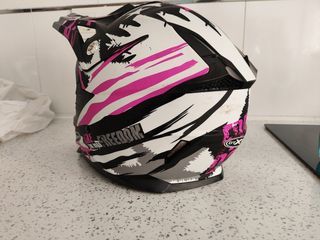 Casco Motocross Infantil Negro/Rosa