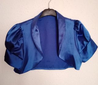Torera de raso azul