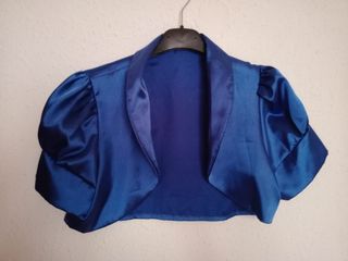 Torera de raso azul