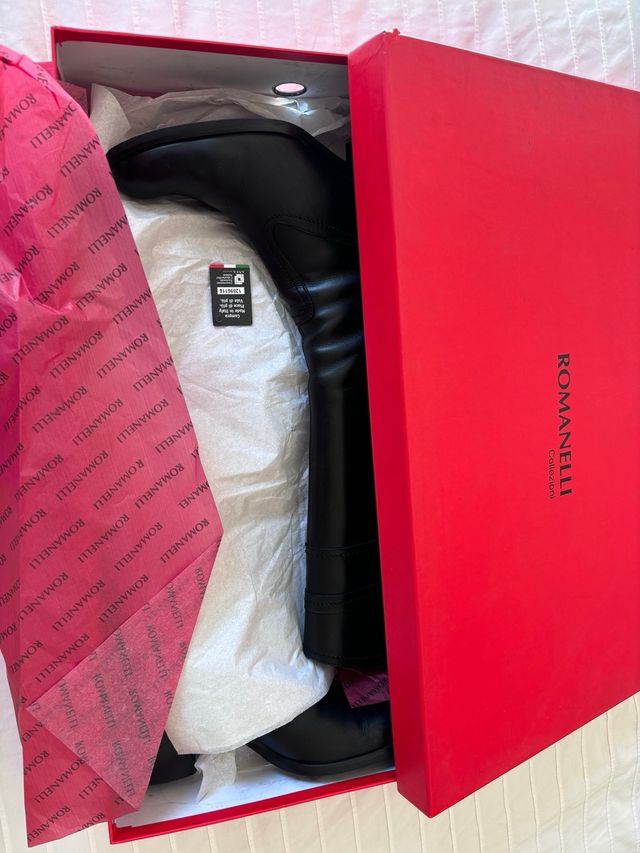 Stivali in pelle neri Romanelli Tg 36