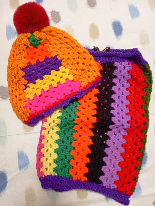 Conjunto Gorro y Braga Crochet Hecho a Mano