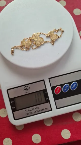 Conjunto Oro 18k: Pendientes y Pulsera pesa 15 gra