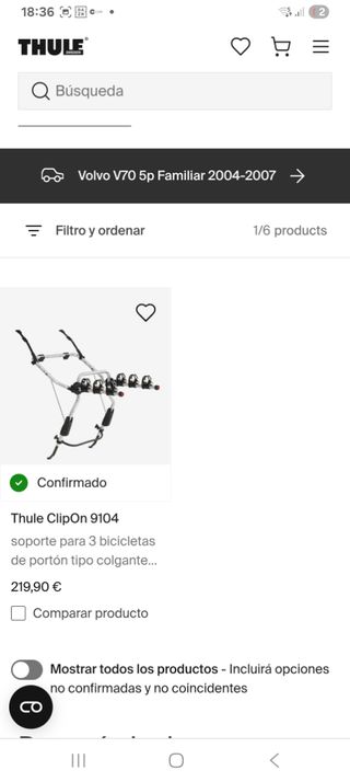 Portabicicletas Thule clip-on 9104