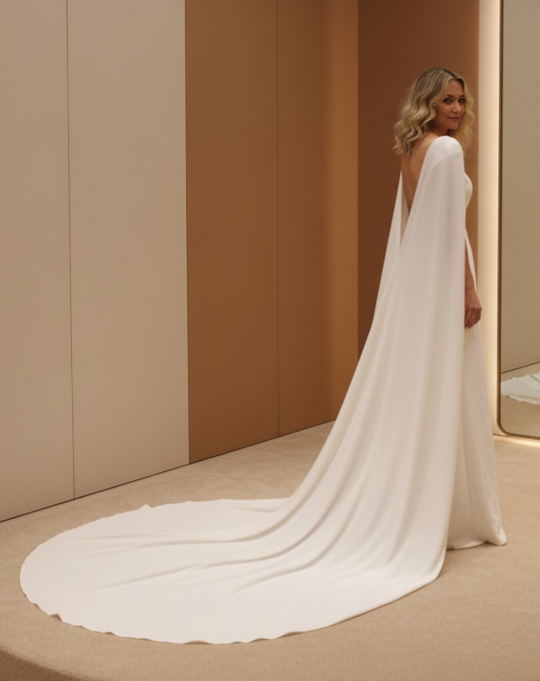 Capas de Novia de crepe a medida 