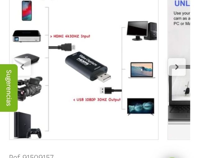 2 unidades Capturadora HDMI