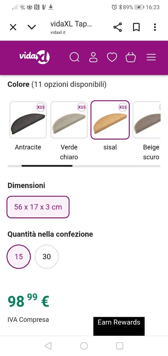 Tappetini antiscivolo per scala 12 pz