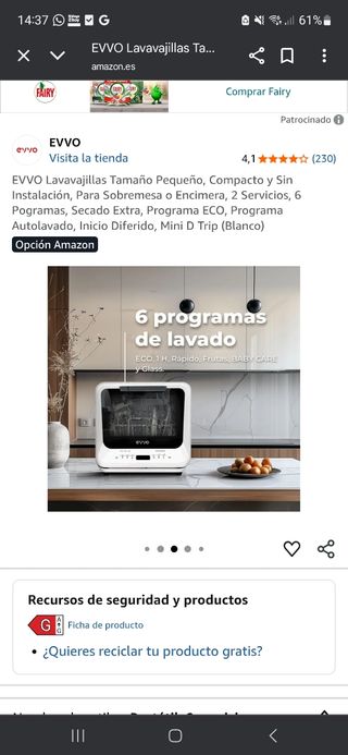 Lavavajillas EVVO Compacto