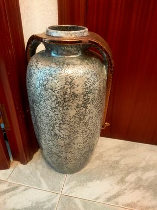 Jarrón / Paragüero Cerámica Dorado y Plateado