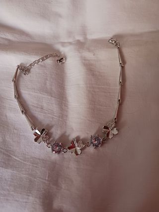 Pulsera tréboles brillo y circonitas plata 925.