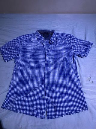 Camisa a cuadros azul Primark Talla L