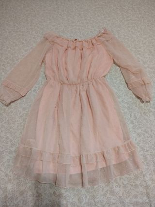 Vestito donna rosa a pois