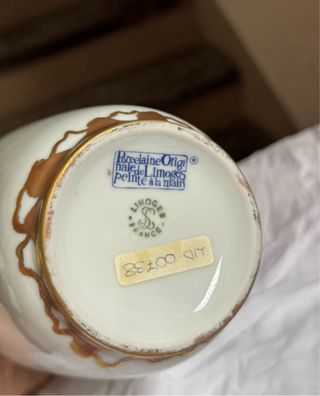 Vaso Limoges dipinto a mano porcellana francese 