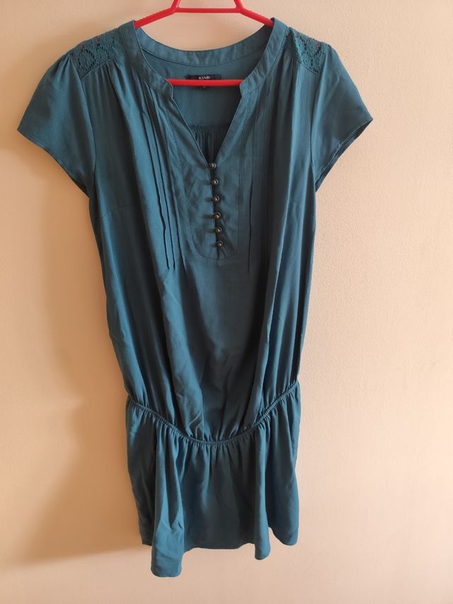 Vestido premama verde azulado