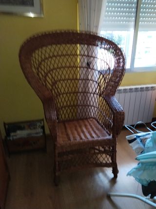 Sillón Ratán Estilo Peacock Mimbre Natural