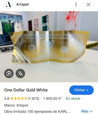 Arte Karl Lagasse One Dollar Gold White