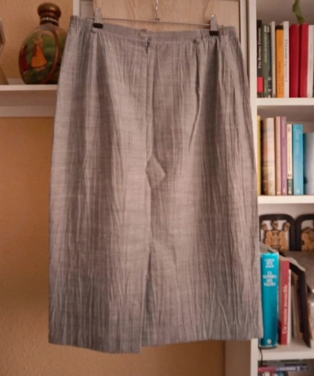 (XXL) Falda midi gris de Un Jour Ailleurs