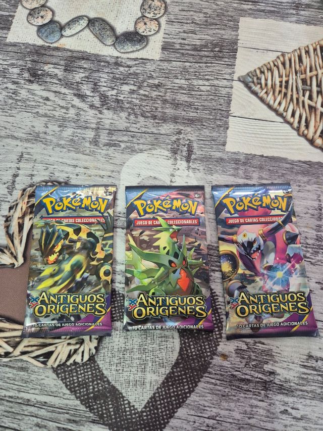 3 Sobres Pokémon Antiguos Orígenes Sellados