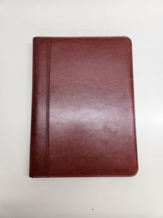 ✅ Carpeta de Cuero zipper marrón