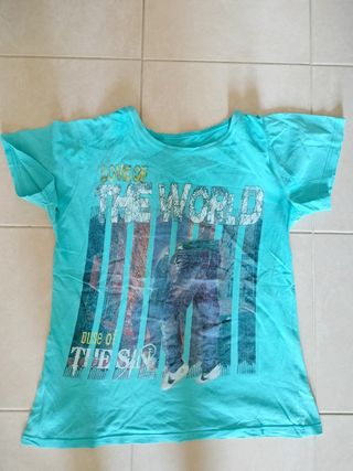 T-shirt uomo azzurro con stampa