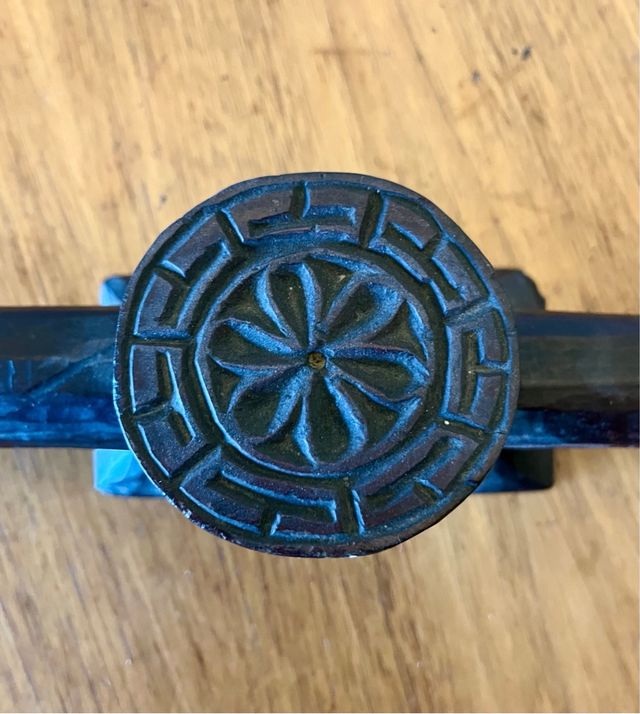 Doppio sigillo in legno indiano per stampa tessile