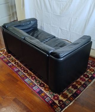 Divano Pelle Frau original Le Capannelle 1988 Nero