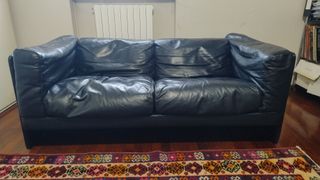 Divano Pelle Frau original Le Capannelle 1988 Nero