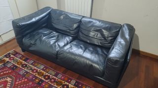 Divano Pelle Frau original Le Capannelle 1988 Nero
