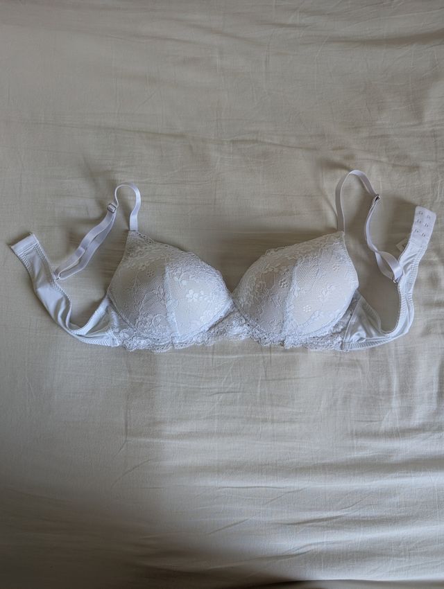 Reggiseno push-up in pizzo bianco