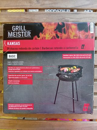 Nuovo barbecue a carbonella rotondo nero