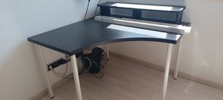 3 scrivanie IKEA Linmon nere