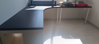 3 scrivanie IKEA Linmon nere