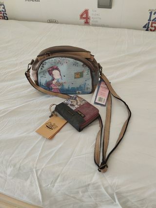 Conjunto bolso y cartera juvenil