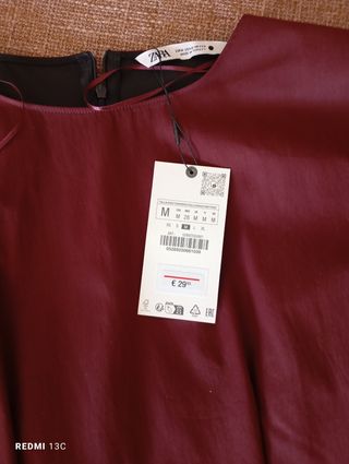 Camisa burdeos manga media